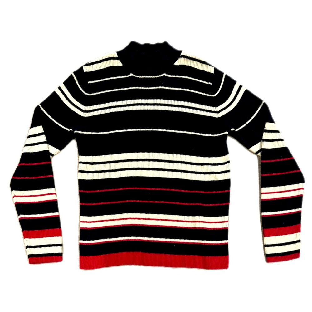 💕 Women’s Charter Club long sleeve striped mock neck sweater in size medium